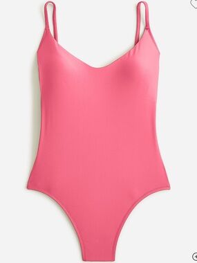 J. Crew Scoopneck One Piece Swimsuit Size 10 Tropical Pink BF162 Full Coverage